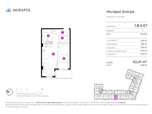 Mieszkanie w inwestycji Murapol Scarpa, symbol 1.B.4.07 » nportal.pl