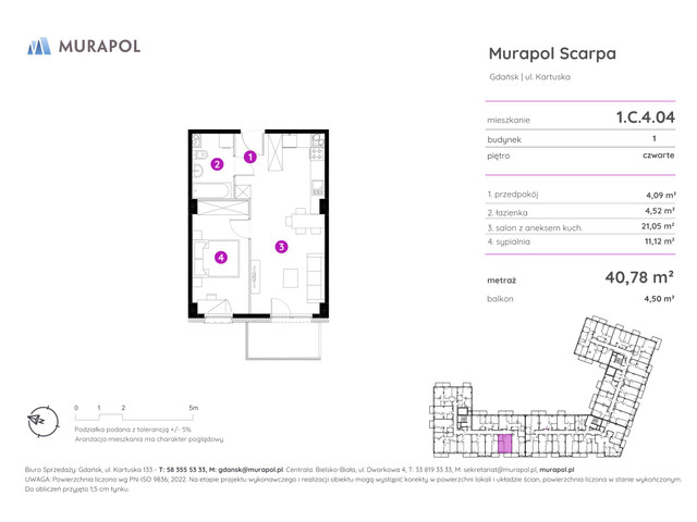Mieszkanie w inwestycji Murapol Scarpa, symbol 1.C.4.04 » nportal.pl