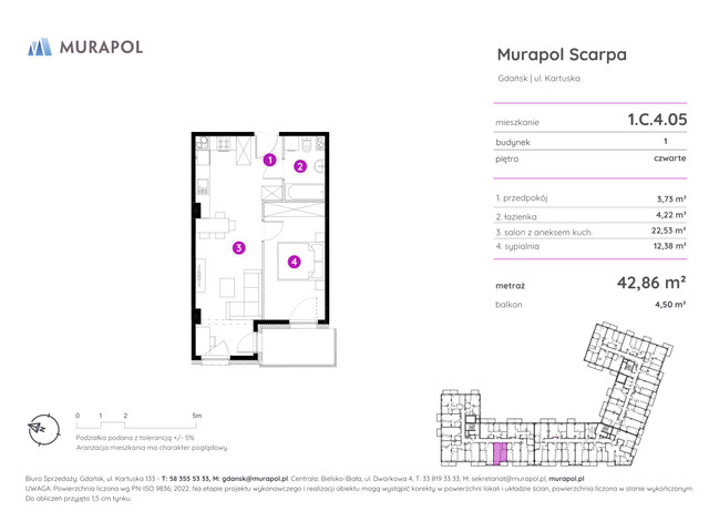 Mieszkanie w inwestycji Murapol Scarpa, symbol 1.C.4.05 » nportal.pl