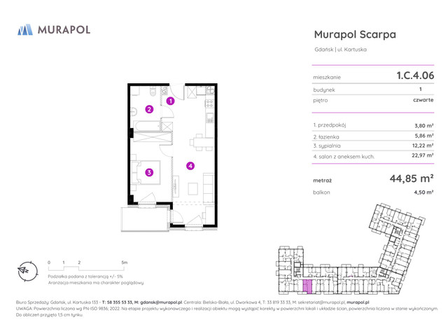 Mieszkanie w inwestycji Murapol Scarpa, symbol 1.C.4.06 » nportal.pl