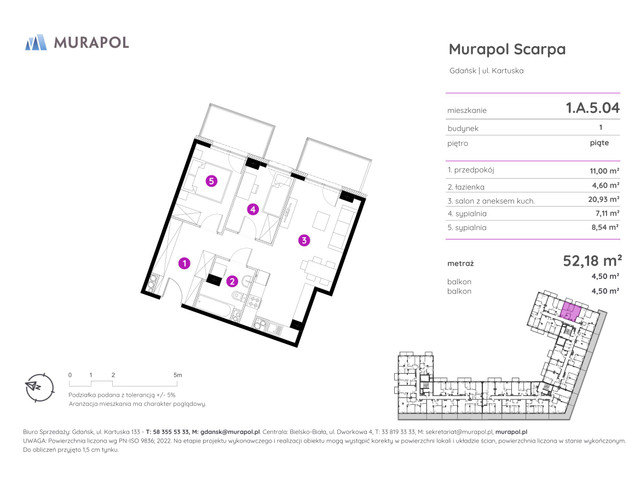 Mieszkanie w inwestycji Murapol Scarpa, symbol 1.A.5.04 » nportal.pl