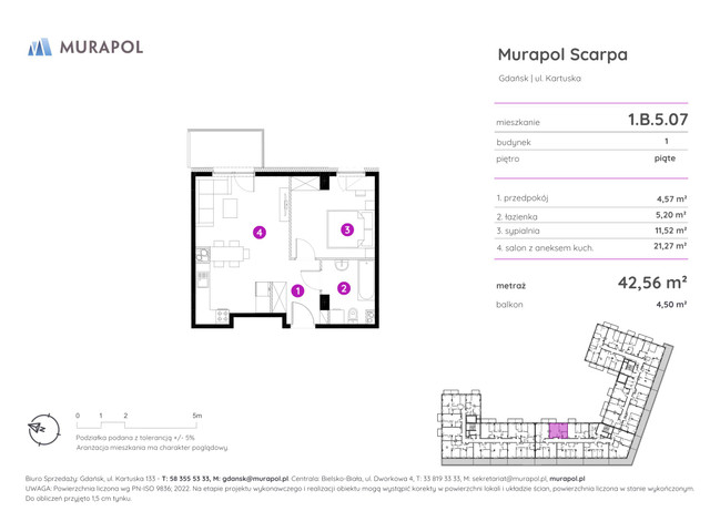 Mieszkanie w inwestycji Murapol Scarpa, symbol 1.B.5.07 » nportal.pl