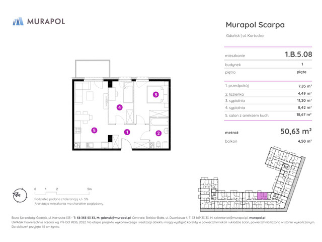 Mieszkanie w inwestycji Murapol Scarpa, symbol 1.B.5.08 » nportal.pl