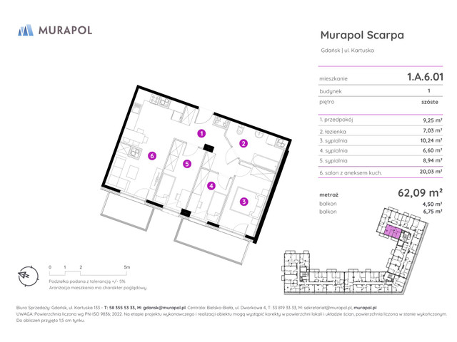 Mieszkanie w inwestycji Murapol Scarpa, symbol 1.A.6.01 » nportal.pl