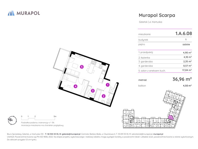 Mieszkanie w inwestycji Murapol Scarpa, symbol 1.A.6.08 » nportal.pl