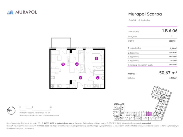 Mieszkanie w inwestycji Murapol Scarpa, symbol 1.B.6.06 » nportal.pl