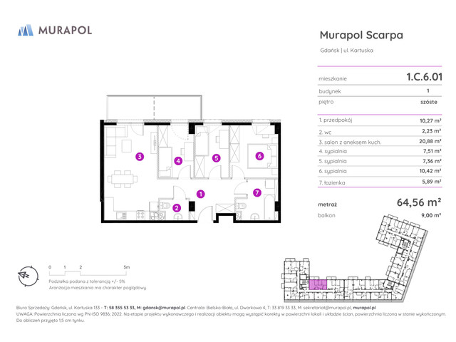 Mieszkanie w inwestycji Murapol Scarpa, symbol 1.C.6.01 » nportal.pl