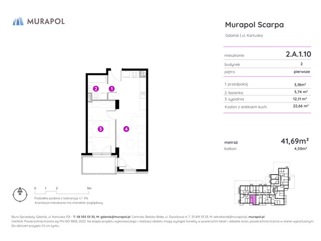 Mieszkanie w inwestycji Murapol Scarpa, symbol 2.A.1.10 » nportal.pl