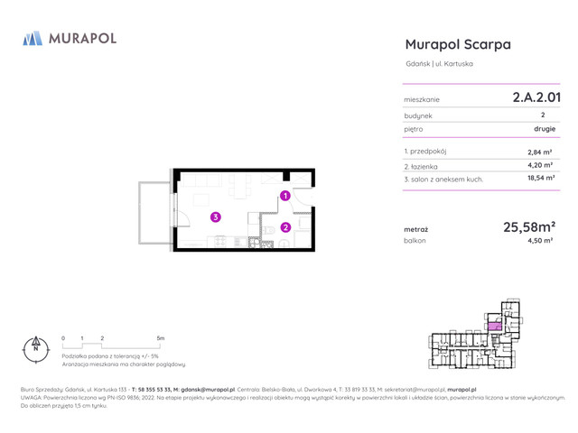 Mieszkanie w inwestycji Murapol Scarpa, symbol 2.A.2.01 » nportal.pl