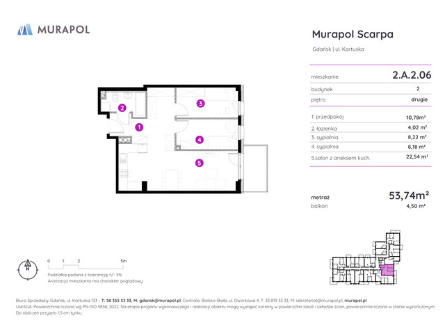 Mieszkanie w inwestycji Murapol Scarpa, symbol 2.A.2.06 » nportal.pl