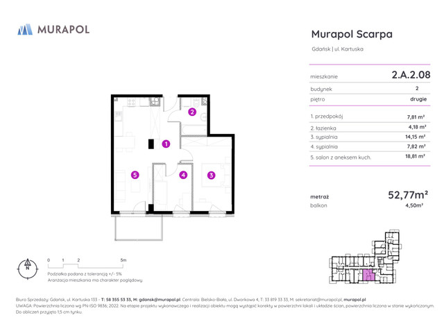 Mieszkanie w inwestycji Murapol Scarpa, symbol 2.A.2.08 » nportal.pl