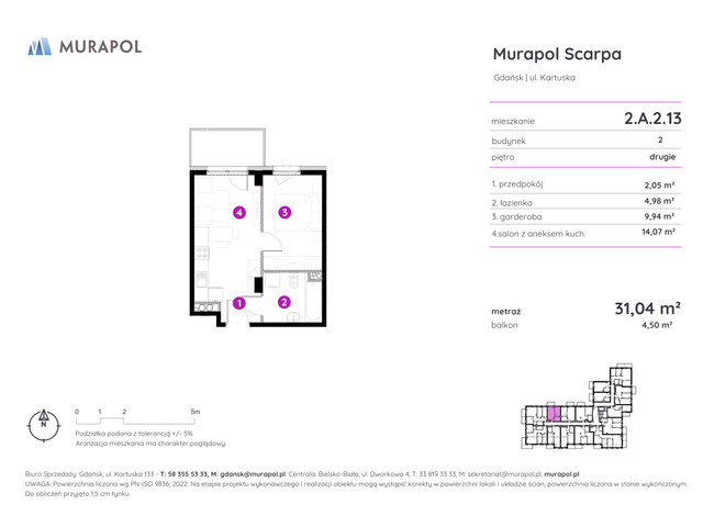 Mieszkanie w inwestycji Murapol Scarpa, symbol 2.A.2.13 » nportal.pl