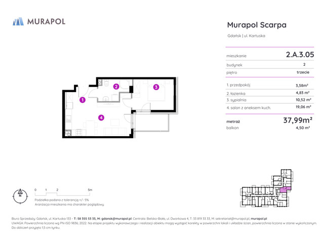 Mieszkanie w inwestycji Murapol Scarpa, symbol 2.A.3.05 » nportal.pl