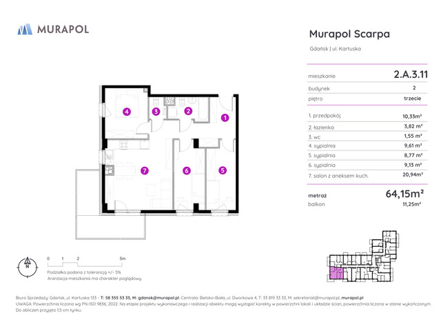 Mieszkanie w inwestycji Murapol Scarpa, symbol 2.A.3.11 » nportal.pl