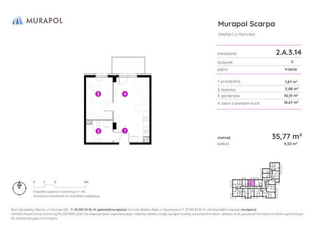 Mieszkanie w inwestycji Murapol Scarpa, symbol 2.A.3.14 » nportal.pl