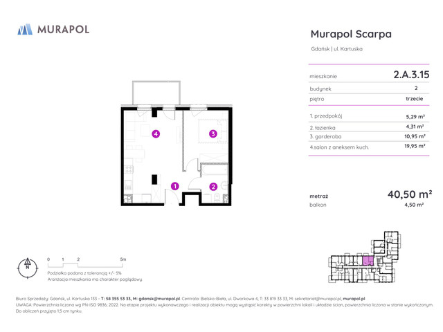 Mieszkanie w inwestycji Murapol Scarpa, symbol 2.A.3.15 » nportal.pl