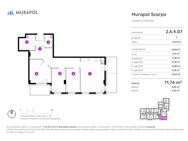 Mieszkanie w inwestycji Murapol Scarpa, symbol 2.A.4.07 » nportal.pl