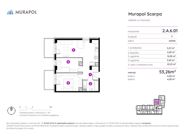 Mieszkanie w inwestycji Murapol Scarpa, symbol 2.A.6.01 » nportal.pl