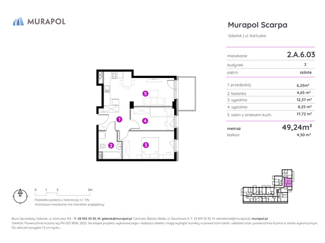 Mieszkanie w inwestycji Murapol Scarpa, symbol 2.A.6.03 » nportal.pl