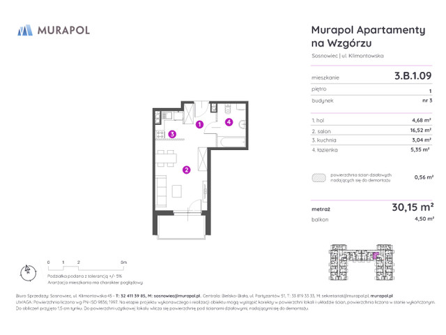 Mieszkanie w inwestycji Murapol Apartamenty Na Wzgórzu, symbol 3.B.1.09 » nportal.pl