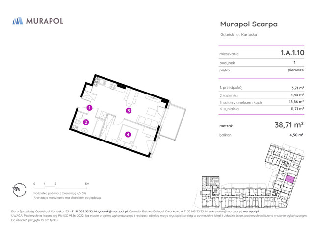 Mieszkanie w inwestycji Murapol Scarpa, symbol 1.A.1.10 » nportal.pl