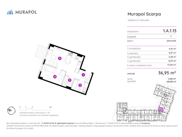 Mieszkanie w inwestycji Murapol Scarpa, symbol 1.A.1.13 » nportal.pl