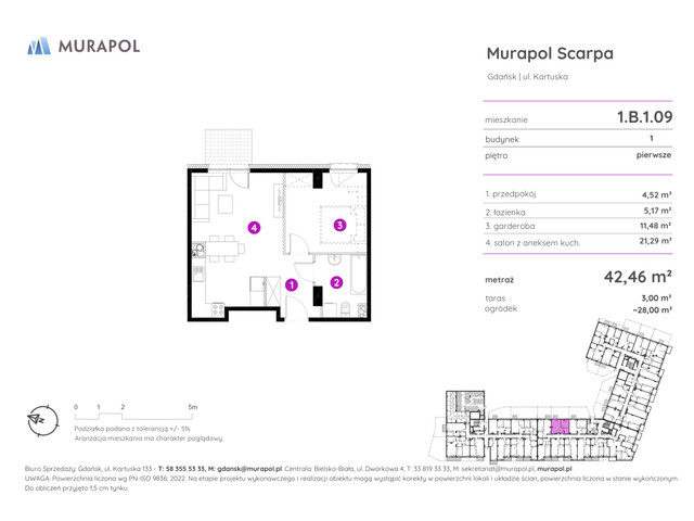 Mieszkanie w inwestycji Murapol Scarpa, symbol 1.B.1.09 » nportal.pl