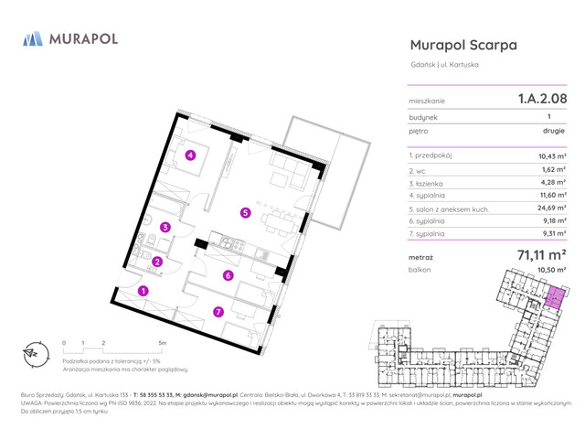 Mieszkanie w inwestycji Murapol Scarpa, symbol 1.A.2.08 » nportal.pl