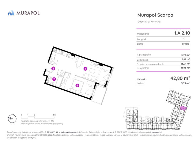 Mieszkanie w inwestycji Murapol Scarpa, symbol 1.A.2.10 » nportal.pl