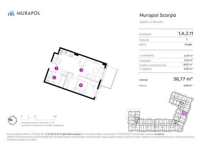 Mieszkanie w inwestycji Murapol Scarpa, symbol 1.A.2.11 » nportal.pl