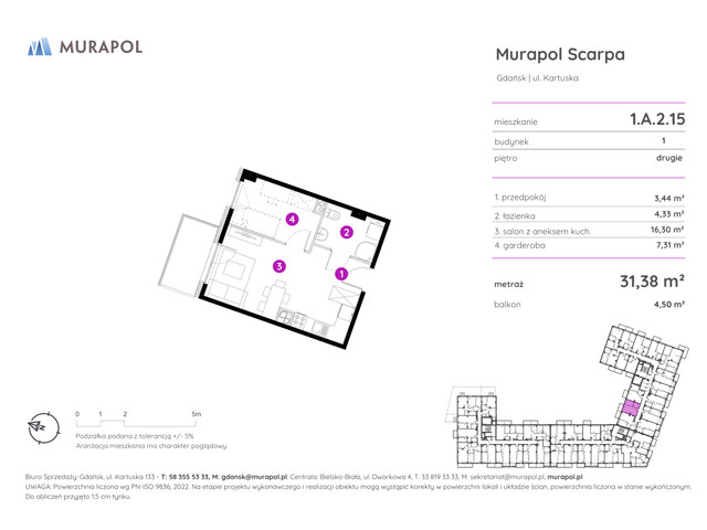 Mieszkanie w inwestycji Murapol Scarpa, symbol 1.A.2.15 » nportal.pl