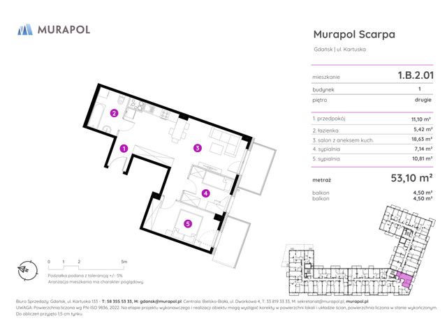 Mieszkanie w inwestycji Murapol Scarpa, symbol 1.B.2.01 » nportal.pl