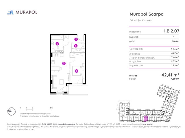 Mieszkanie w inwestycji Murapol Scarpa, symbol 1.B.2.07 » nportal.pl