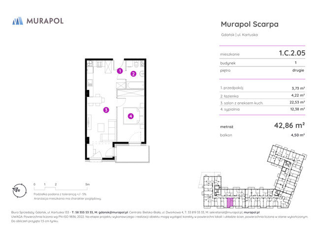Mieszkanie w inwestycji Murapol Scarpa, symbol 1.C.2.05 » nportal.pl