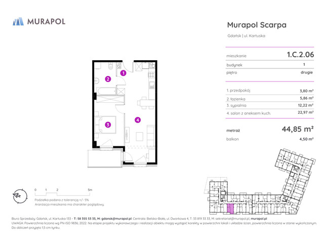 Mieszkanie w inwestycji Murapol Scarpa, symbol 1.C.2.06 » nportal.pl