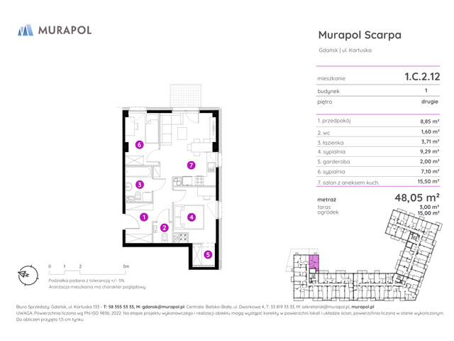 Mieszkanie w inwestycji Murapol Scarpa, symbol 1.C.2.12 » nportal.pl