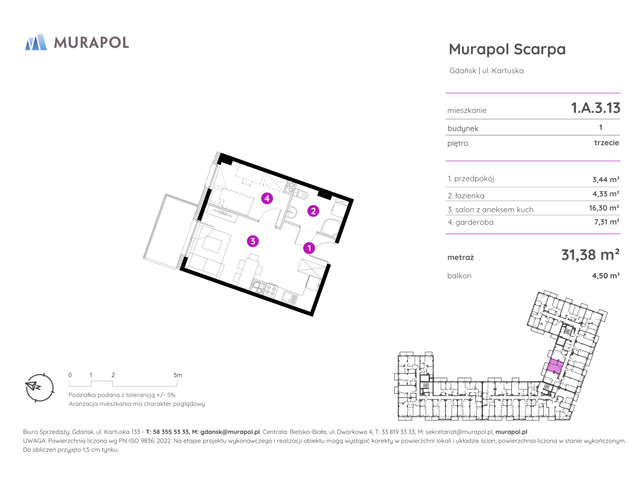 Mieszkanie w inwestycji Murapol Scarpa, symbol 1.A.3.13 » nportal.pl