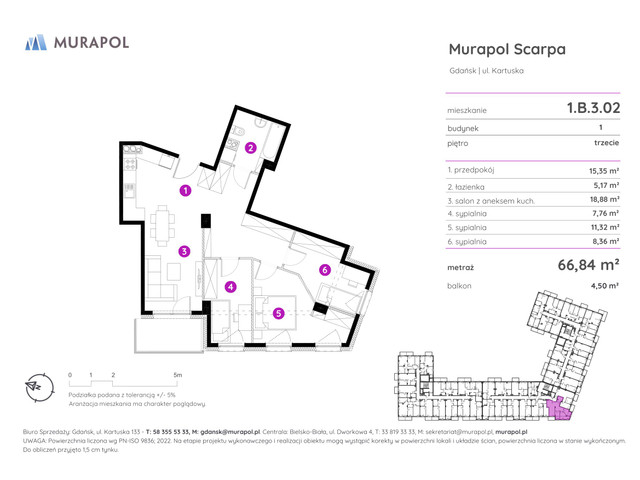 Mieszkanie w inwestycji Murapol Scarpa, symbol 1.B.3.02 » nportal.pl