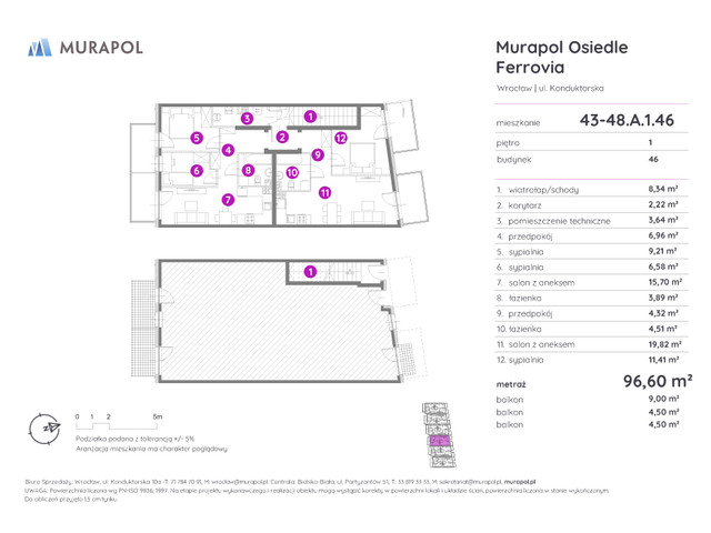 Mieszkanie w inwestycji Murapol Osiedle Ferrovia, symbol 43-48.A.1.46 » nportal.pl
