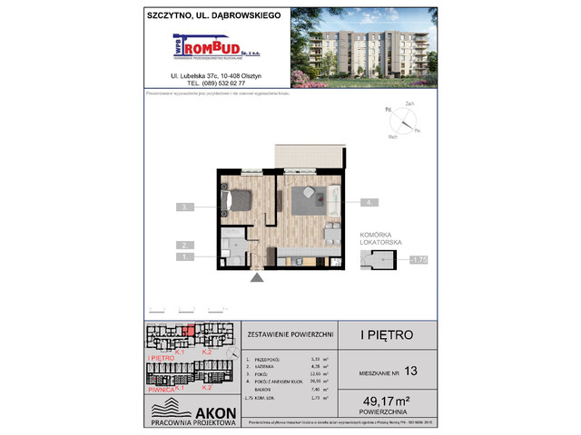 Mieszkanie w inwestycji Szczytno Dąbrowskiego, symbol I.13 » nportal.pl