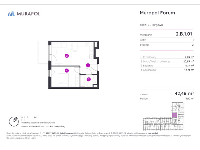 Mieszkanie w inwestycji Murapol Forum, symbol 2.B.1.01 » nportal.pl