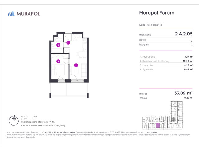 Mieszkanie w inwestycji Murapol Forum, symbol 2.A.2.05 » nportal.pl