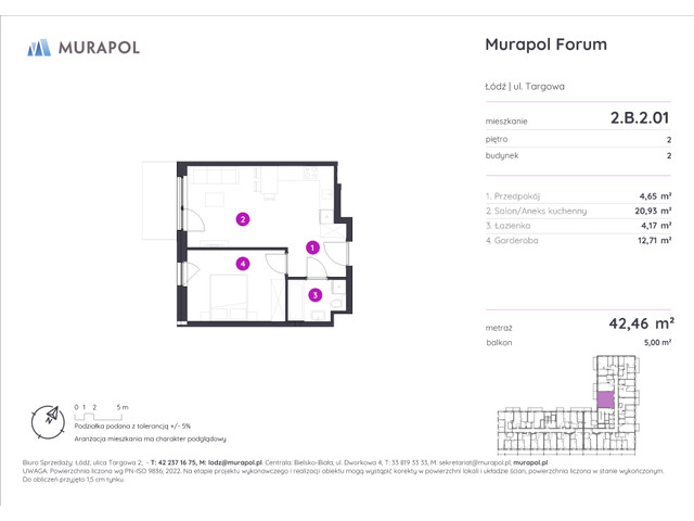 Mieszkanie w inwestycji Murapol Forum, symbol 2.B.2.01 » nportal.pl