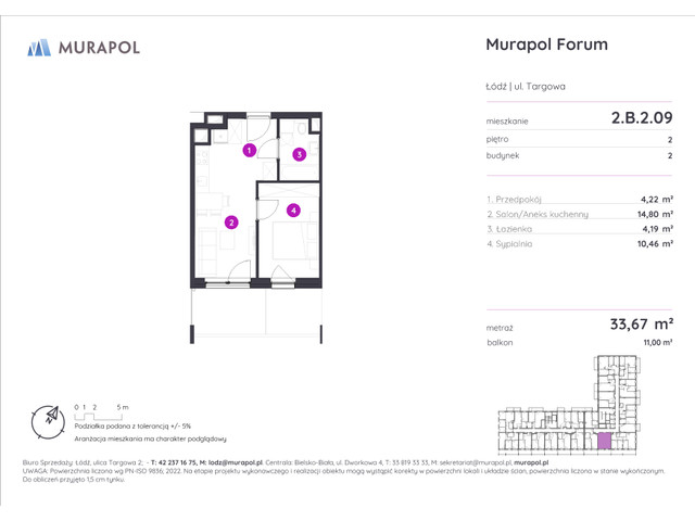 Mieszkanie w inwestycji Murapol Forum, symbol 2.B.2.09 » nportal.pl