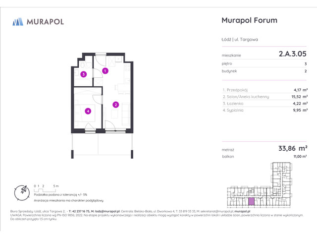 Mieszkanie w inwestycji Murapol Forum, symbol 2.A.3.05 » nportal.pl