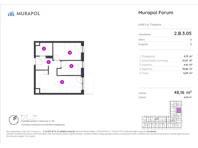 Mieszkanie w inwestycji Murapol Forum, symbol 2.B.3.05 » nportal.pl