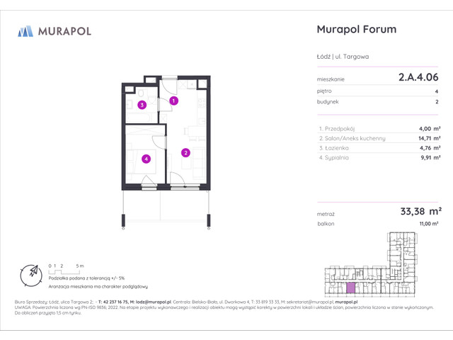 Mieszkanie w inwestycji Murapol Forum, symbol 2.A.4.06 » nportal.pl