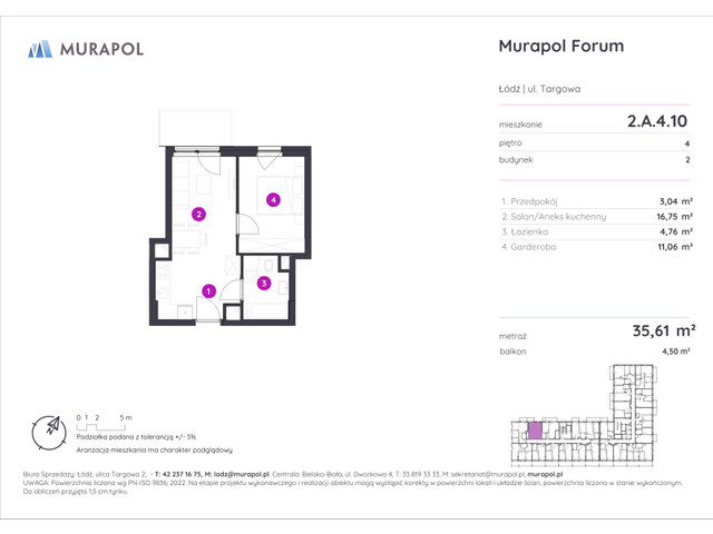 Mieszkanie w inwestycji Murapol Forum, symbol 2.A.4.10 » nportal.pl