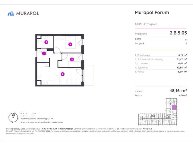 Mieszkanie w inwestycji Murapol Forum, symbol 2.B.5.05 » nportal.pl