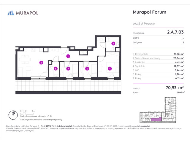 Mieszkanie w inwestycji Murapol Forum, symbol 2.A.7.03 » nportal.pl